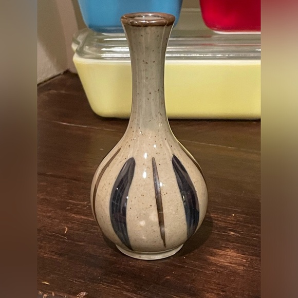 Vintage MCM Blue Stripe Bud Vase❤️ - Picture 2 of 5